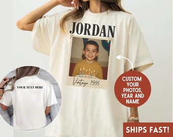 Personalized 30th Birthday Shirt, Custom Photo Unisex Comfort Colors Birthday Shirt, 30th Birthday Gift, 40th Birthday Gift, Vintage 1995
