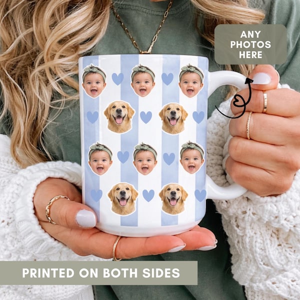 Custom Face Mug, Baby Face Mug, Personalized Coffee Mug With Photo, Grandma & grandpa gift
