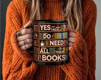 Personalized Stained Glass Bookshelf Ceramic Mug – Custom Book Lover Gift