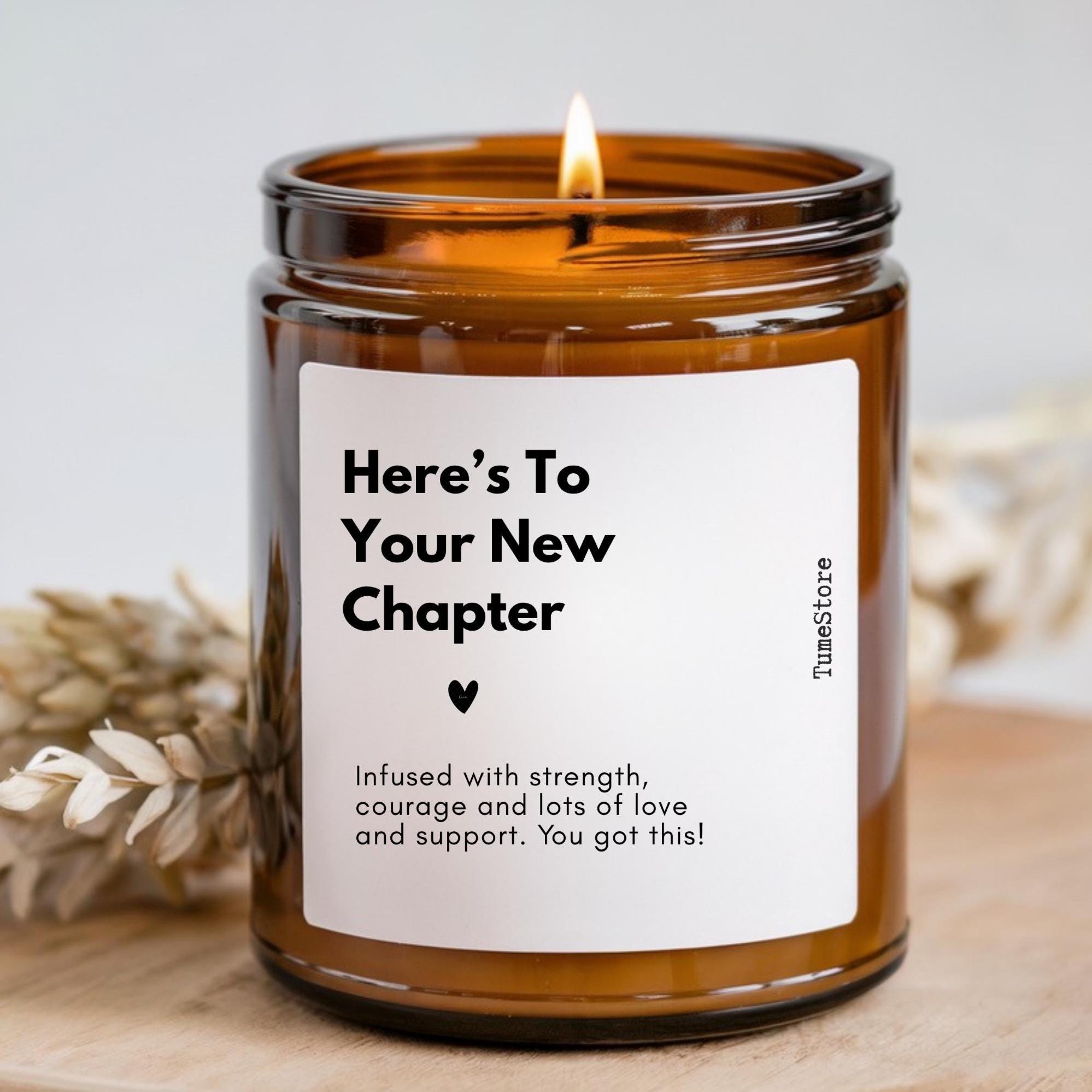 Here's To Your Next Chapter Candle, New Job Funny Leaving Work Candle For Colleague, Scented Candle for Friend, Retirement, New Beginnings