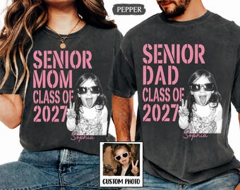 Custom Senior 2027 Photo Shirt: Retro Class of 2027 Senior Apparel, Back To School Shirt, High School Senior Gift