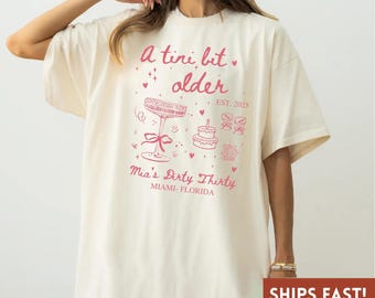 Tini Bit Older Shirt, Martini Theme birthday, Dirty Thirty Birthday Party, 21st birthday shirt, 30th birthday shirt, Custom Martini shirt