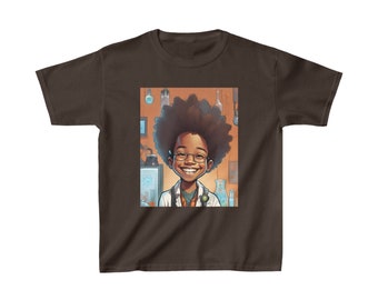 Kids children's t-shirt top afro diversity stem science scientist fun