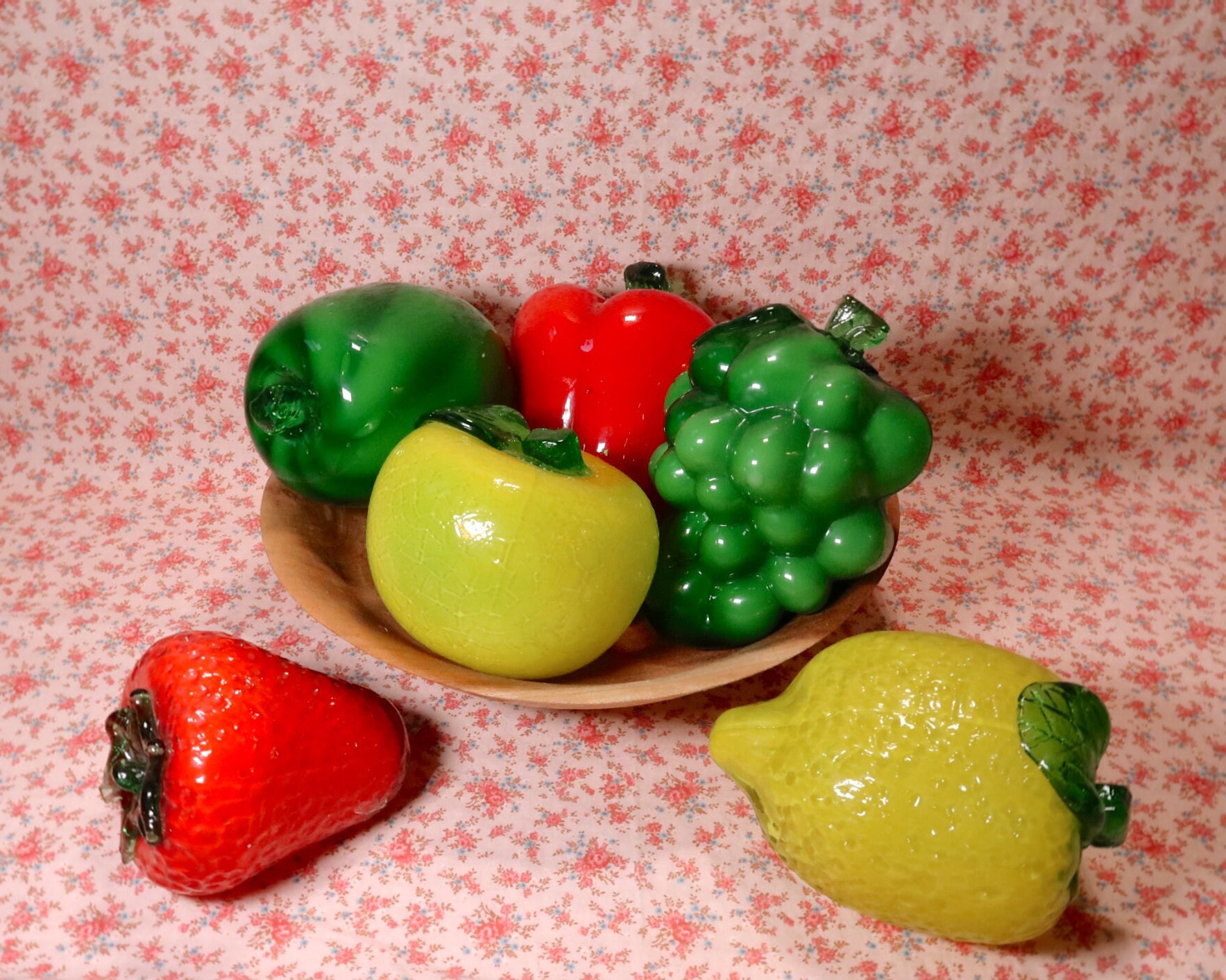 Authentic Vintage Glass Fruit and Veggies | Kitsch | Vintage Home Decor ...