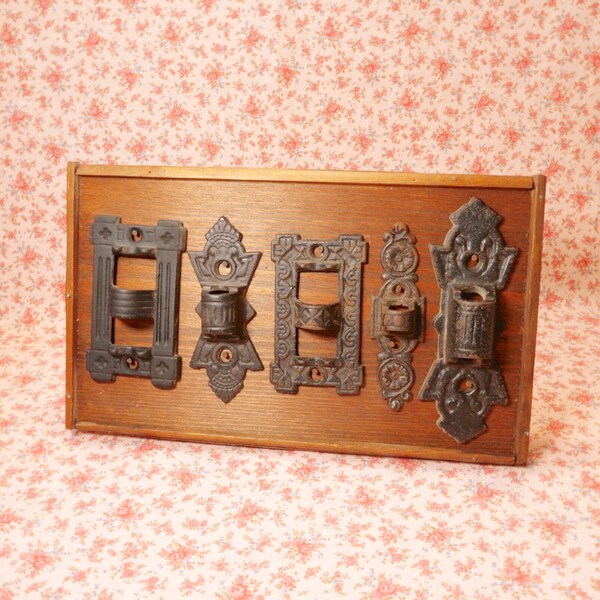 Authentic Vintage Cast Iron Oil/Kerosene Lamp Sconce Wall Plate Hinge | Fixtures | Brackets | Victorian | Unique | Ornate