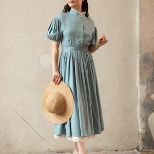 Cottagecore linen dresses midi, boho summer dress, vintage dress aesthetic, fairy dress, fantasy dress, elopement dress