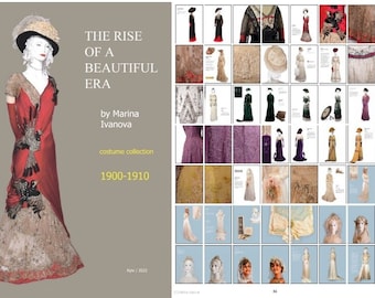 Photo Book On Antique Fashion History by Marina Ivanova. Volume 4. "The Rise Of A Beautiful Era".  For period 1900-1910 years. On 159 pages.