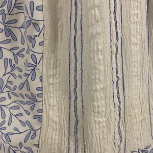Antique Summer Petticoat, 1860-1950 exact date unclear, Europe. Chintz and striped gauze. Possibly peasant, simple, lower. image 6