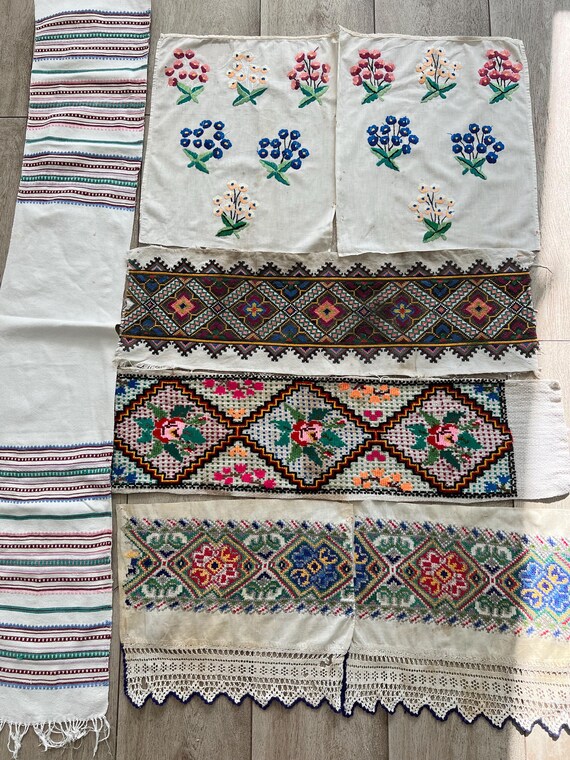 1900s Hand Embroidery Cotton Panel 1900s Hand Embroidery Cotton Panel