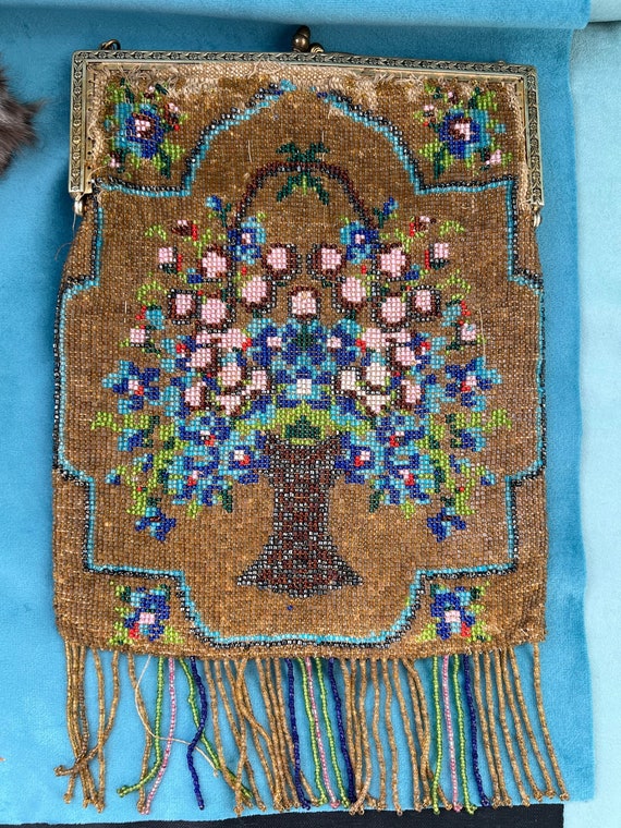 Antique Beaded Handbag, 1910-1920. Beautiful work… - image 8