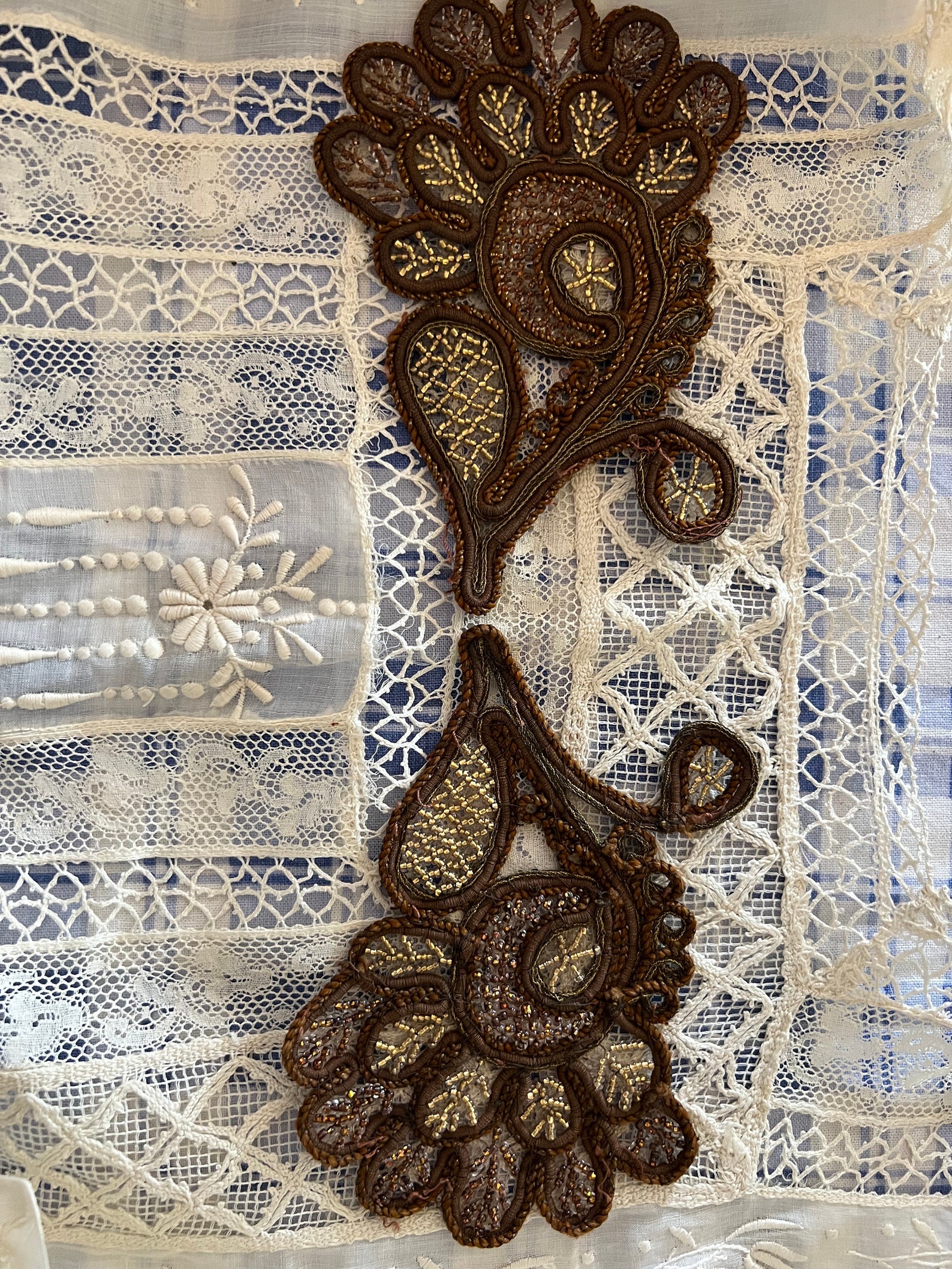 Antique Fragments From a Dress, 1920-1940. 2 Items. New! Lined With ...