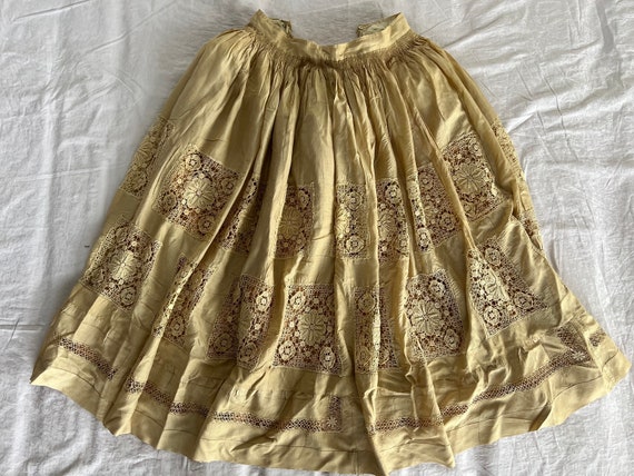 antique silk skirt 1890-1900 USA. natural silk cr… - image 8