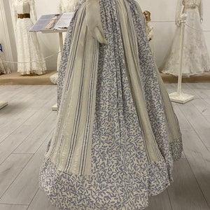 Antique Summer Petticoat, 1860-1950 exact date unclear, Europe. Chintz and striped gauze. Possibly peasant, simple, lower. image 3