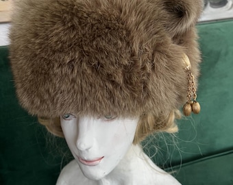 Elegant Tan Fur Hat by Norman Durand Norman Durand Vintage Hat - Etsy Canada main image 4