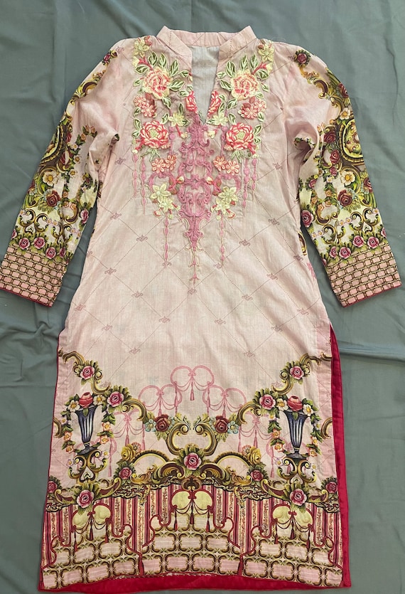 Vintage Long Sleeve Cotton Dress, 2000, India. Ro… - image 2