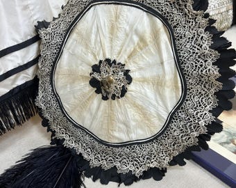 アンティークシルクダマスク傘、英国リージェンシー、1810年代の