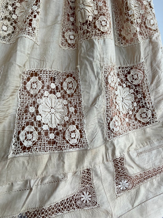antique silk skirt 1890-1900 USA. natural silk cr… - image 5