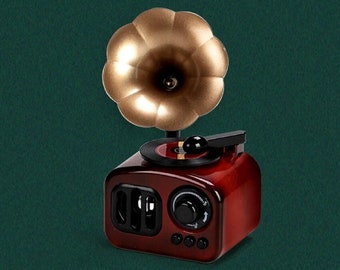 Antike Phonographen-Spieluhr| Retro Miniaturen Ornament | Vintage exquisite Dekoration | Personalisierte Geschenke| Einzigartiges Wohndekor | Glücksgeschenke