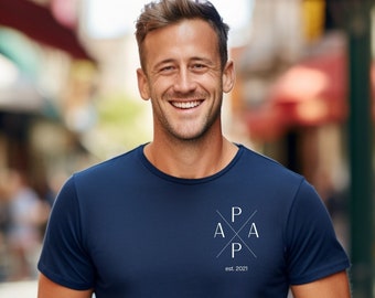 T-Shirt Papa mit personalisiertem Jahr / Geschenk Vatertag / Geschenk Vater Geburt