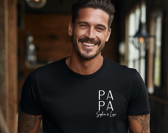 Papa T-Shirt personalisiert mit Namen / Geschenk Vatertag