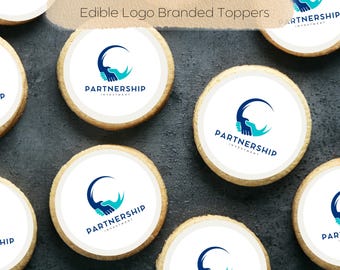 Edible Logo Cake, Cupcake and Cookie toppers, personalised photo, wording, Wafer Paper, Icing sheet, Party, special occasions, corporate