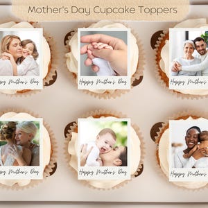 Topper per cupcake Polaroid commestibili per la festa della mamma, regalo per la festa della mamma, mamma, nonna, nonna, immagini personalizzate per torte, biscotti