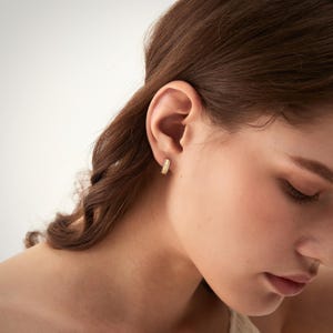 High Quality Charm Huggie Earrings, Everyday Earrings, 925 Sterling Silver, 18k Gold Plated,  Best Gifts for Women