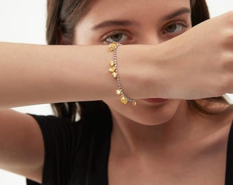 18K Gold Plated Sterling Silver Zircon Bracelet