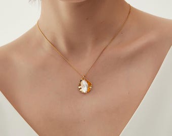 Baroque Pearl Pendant Necklace: 18k Gold Plated Sterling Silver