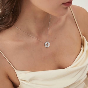 High Quality Diamond Pendant Necklace, 925 Sterling Silver, 18k White Gold Plated, Perfect Gift for Her