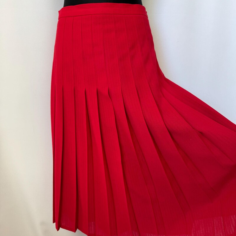 Red Solid Woven Skirt
