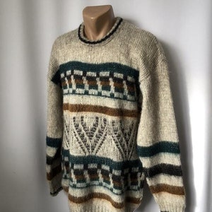 Vintage Carlo Colucci Wool Sweater Warm Patterned Gray Sweater Jumper 90s