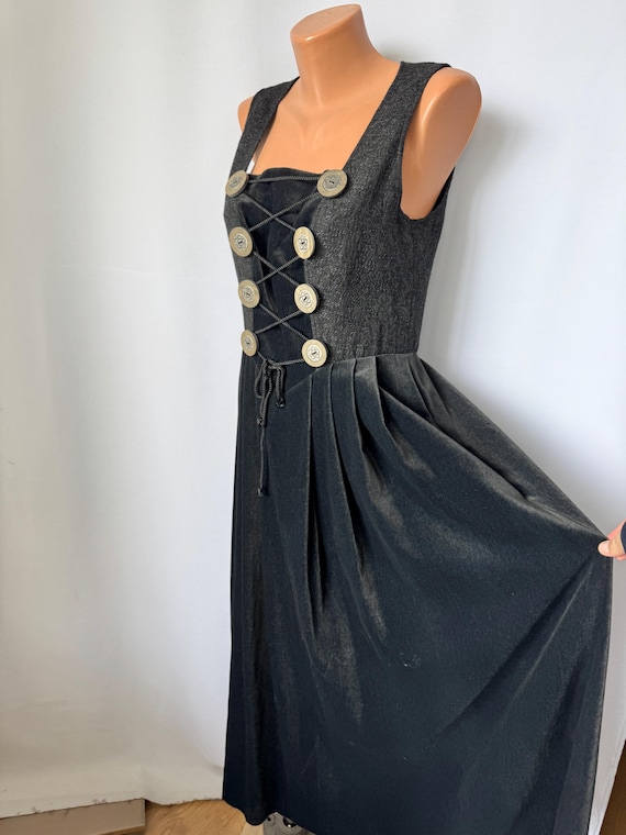 Sportalm Kitzbhel Vintage Dirndl Dress | Tracht Maxi Sundress | Wool Linen  Blend Black & Gray | Austrian Alpine Attire Cottagecore - Etsy