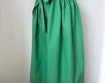 Vintage Green Dirndl Apron Cotton Austrian Farmhouse Apron Folk Fantasy Peasant Dress-Up Bavarian Oktoberfest Tracht