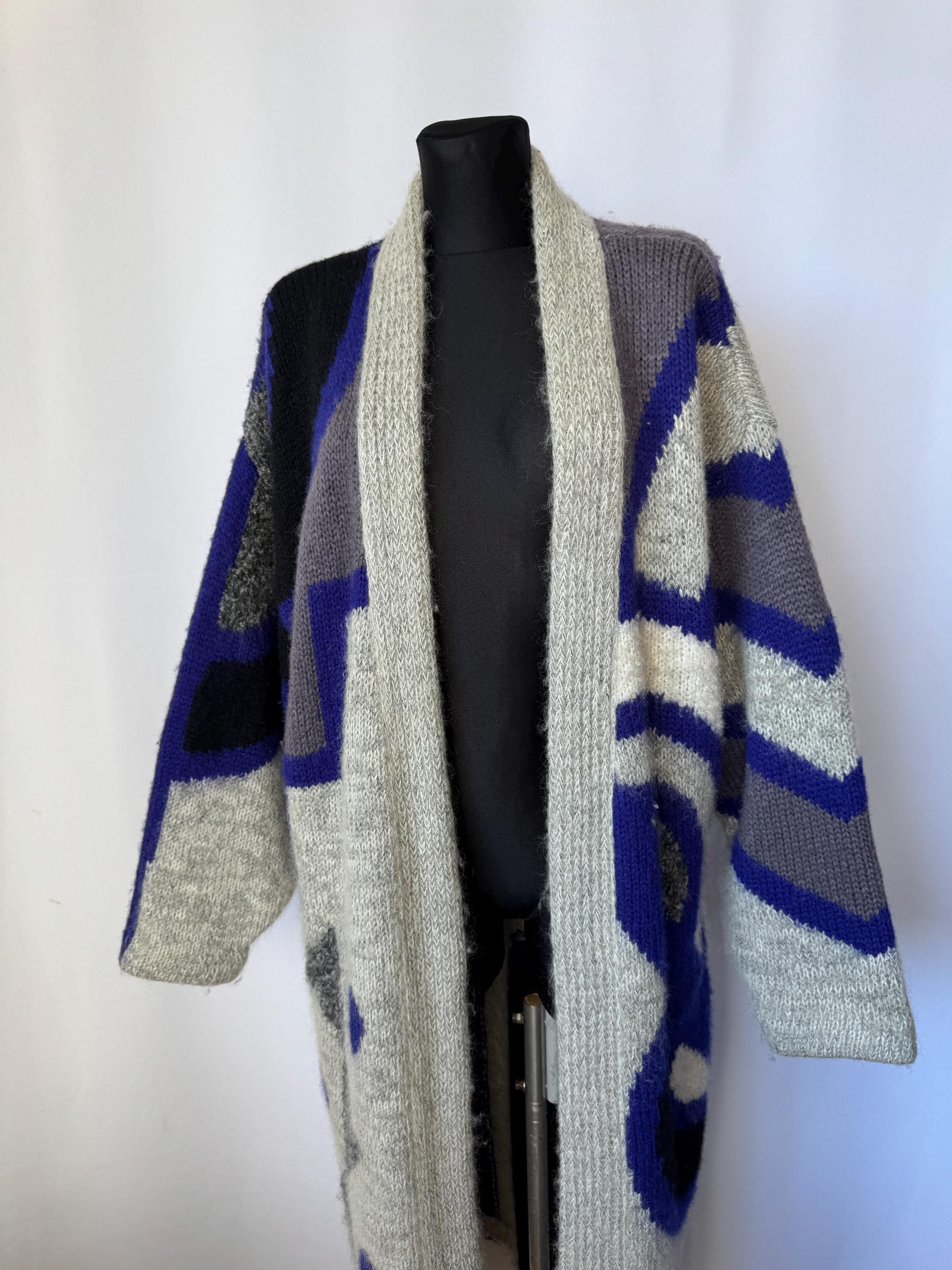 Bruna Cavallini Mohair Wool Blend Long Maxi Cardigan | 80s 
