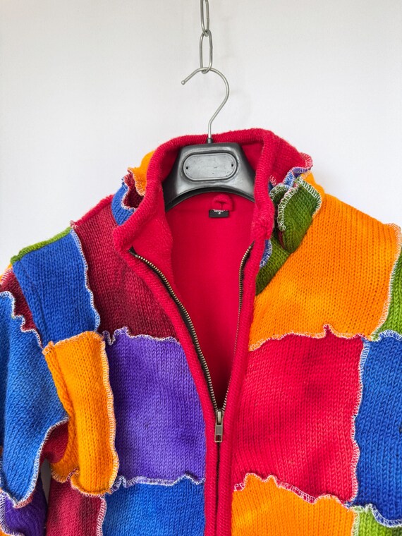 Batik Patchwork Wool Jacket | Multi-Color Bright … - image 8