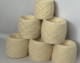 Geregenereerde wol van een vintage Jaeger-sjaal 557 g 1 laags 2 laags geüpcycled garen Lot crèmebeige