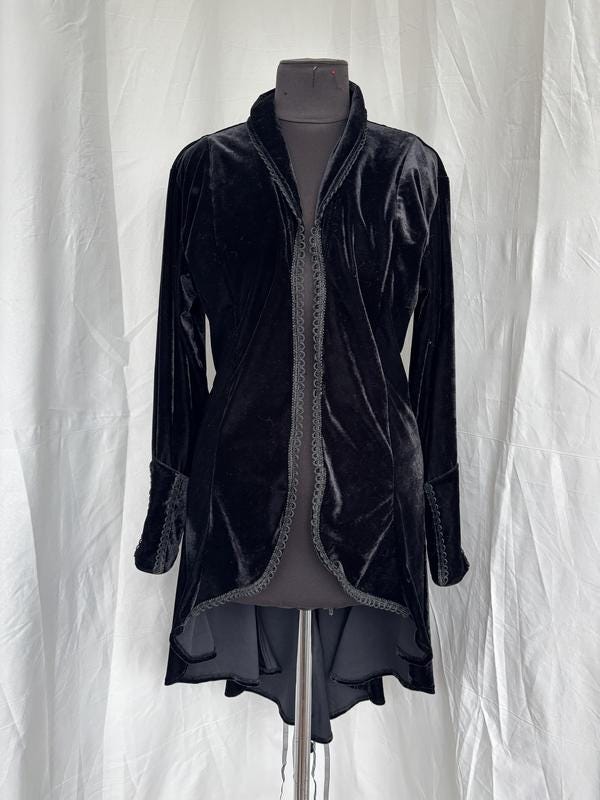Phaze England Vintage Gothic Victorian Jacket | Black Velvet
