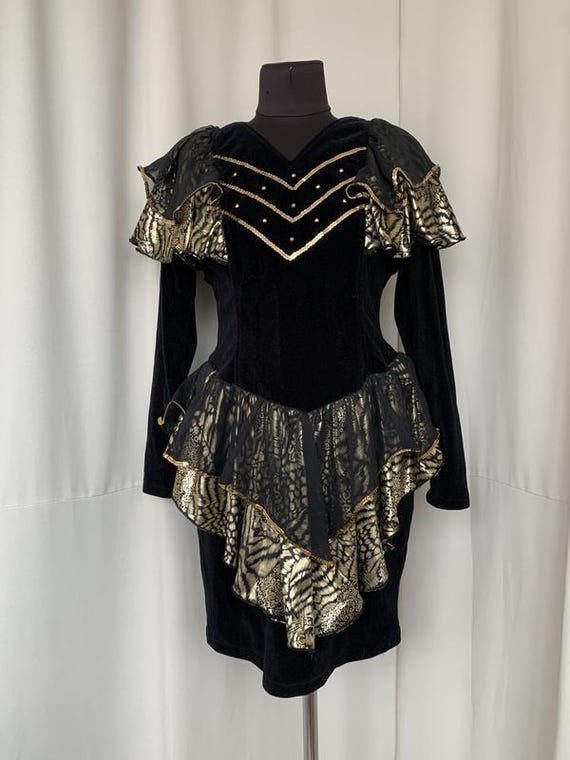 black and rose gold cocktail dress Honey Couture LAS VEGAS Sequin Long Sleeve Midi Dress Elegant Evening Platinum / L USA