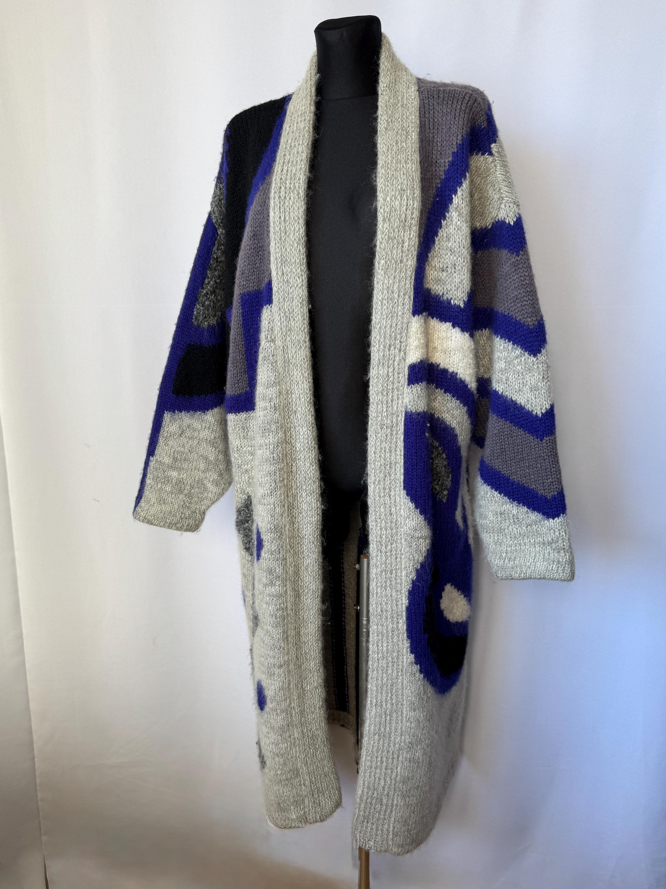 Bruna Cavallini Mohair Wool Blend Long Maxi Cardigan | 80s