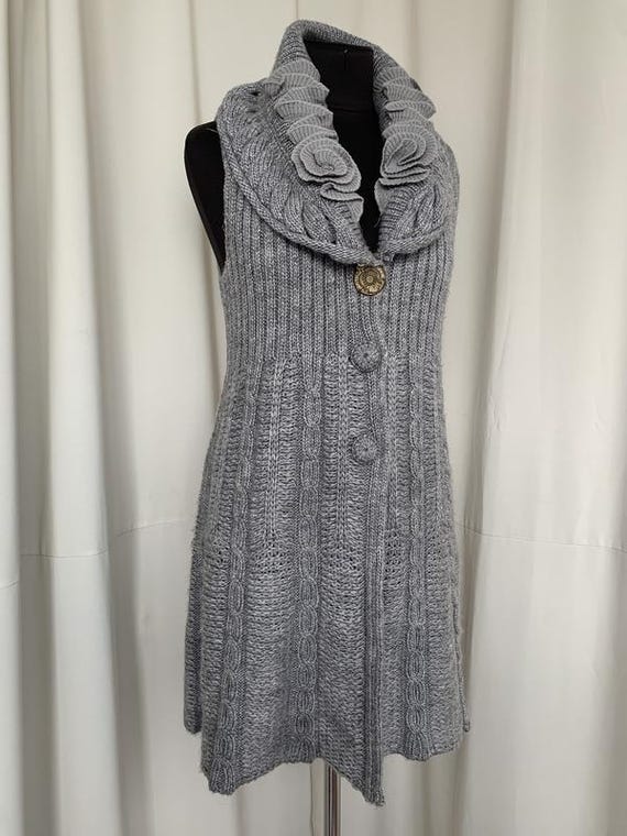 long sleeve knit dress mini Plus Size Cable Knit Mini Sweater Dress EGRET / 1X
