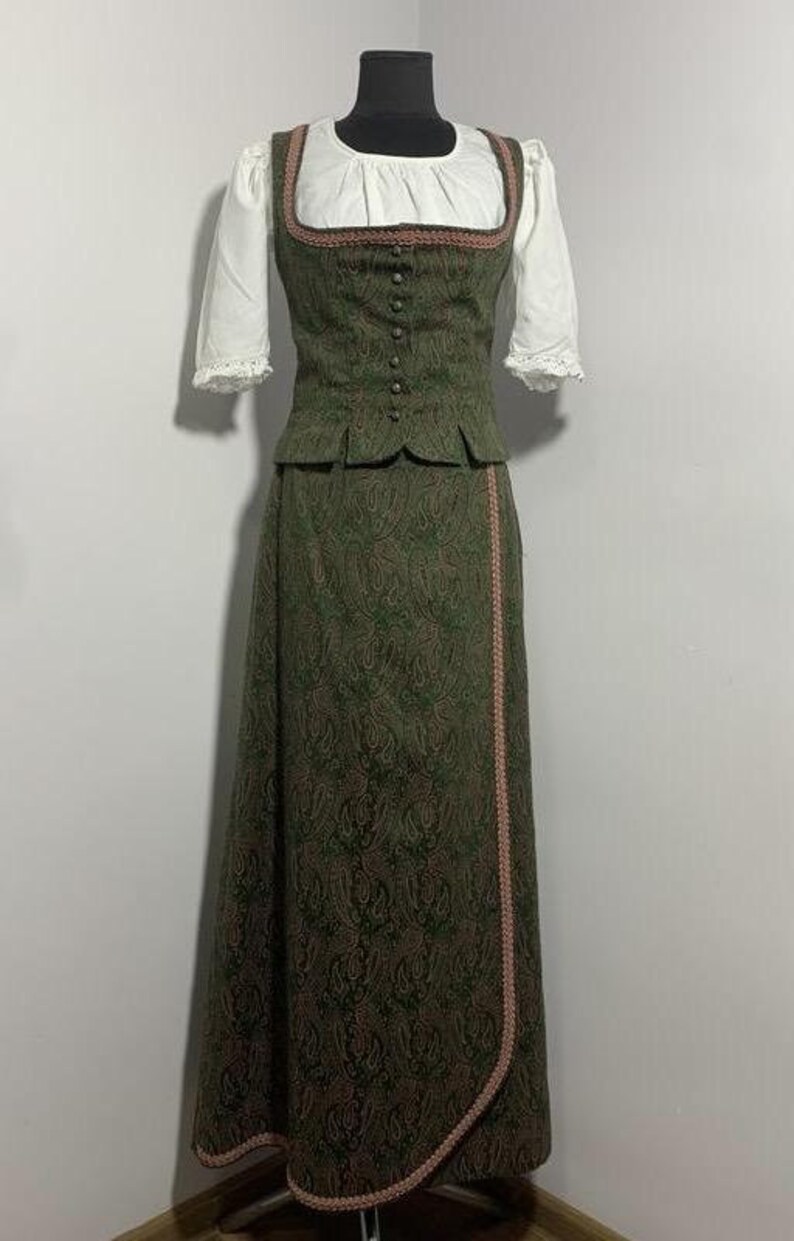 Vintage bouillie tyrolienne dirndl trachten laine veste de - France