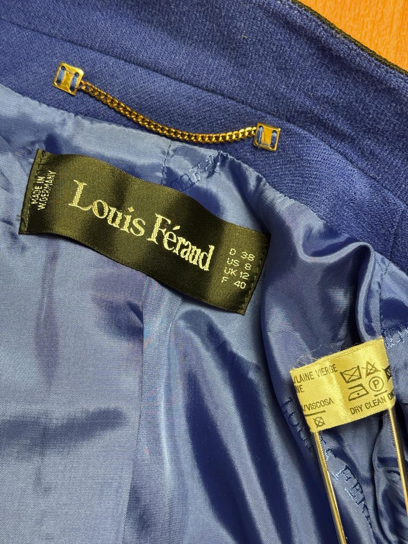 Robe Vintage Louis Féraud Noir Et Blanc, Taille 38 - Longue, Rétro, En Coton