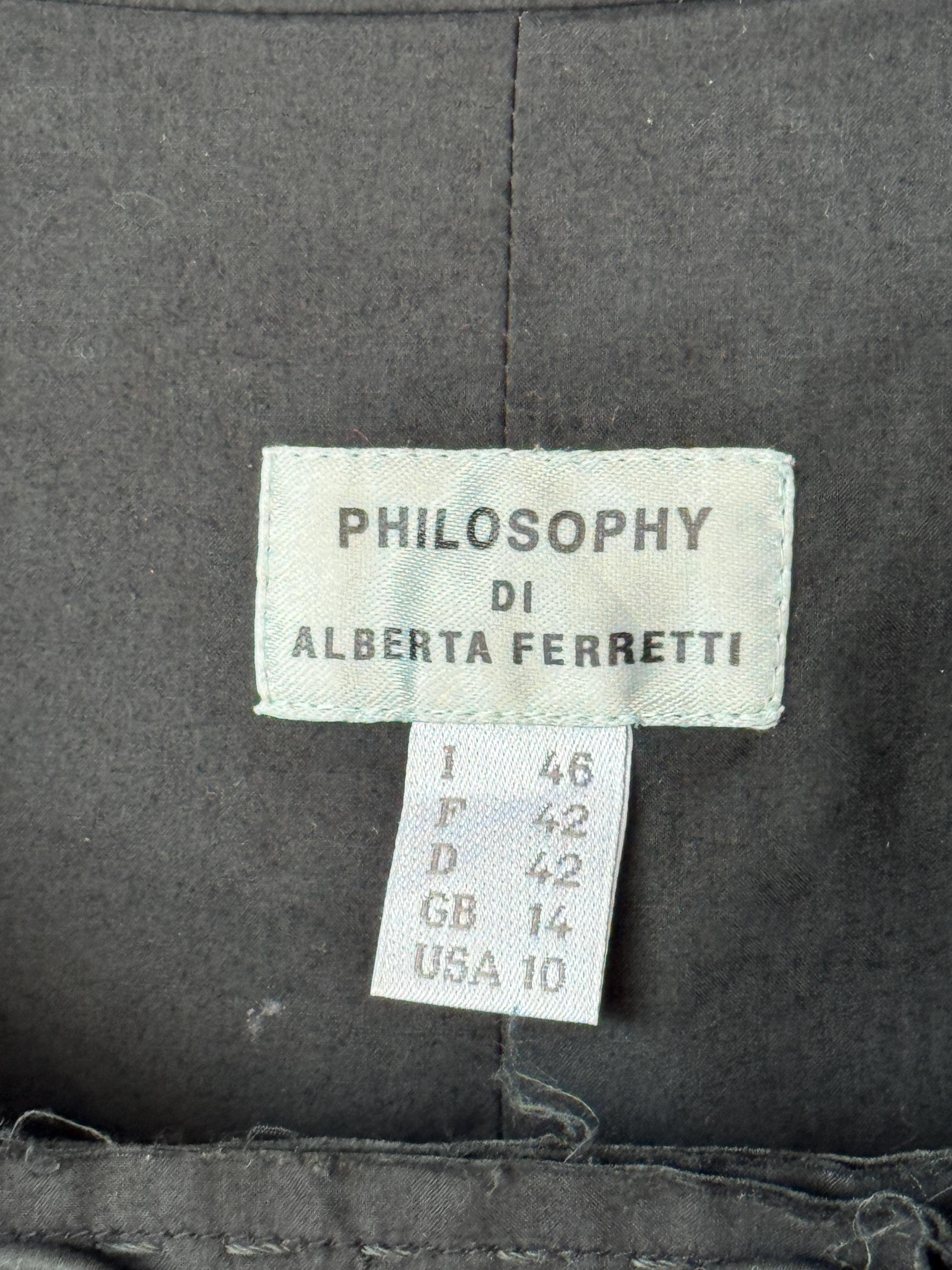 Veste Blazer Alberta Ferretti En Laine Vierge - Taille 2, Noire, Occasion En Très Bon état