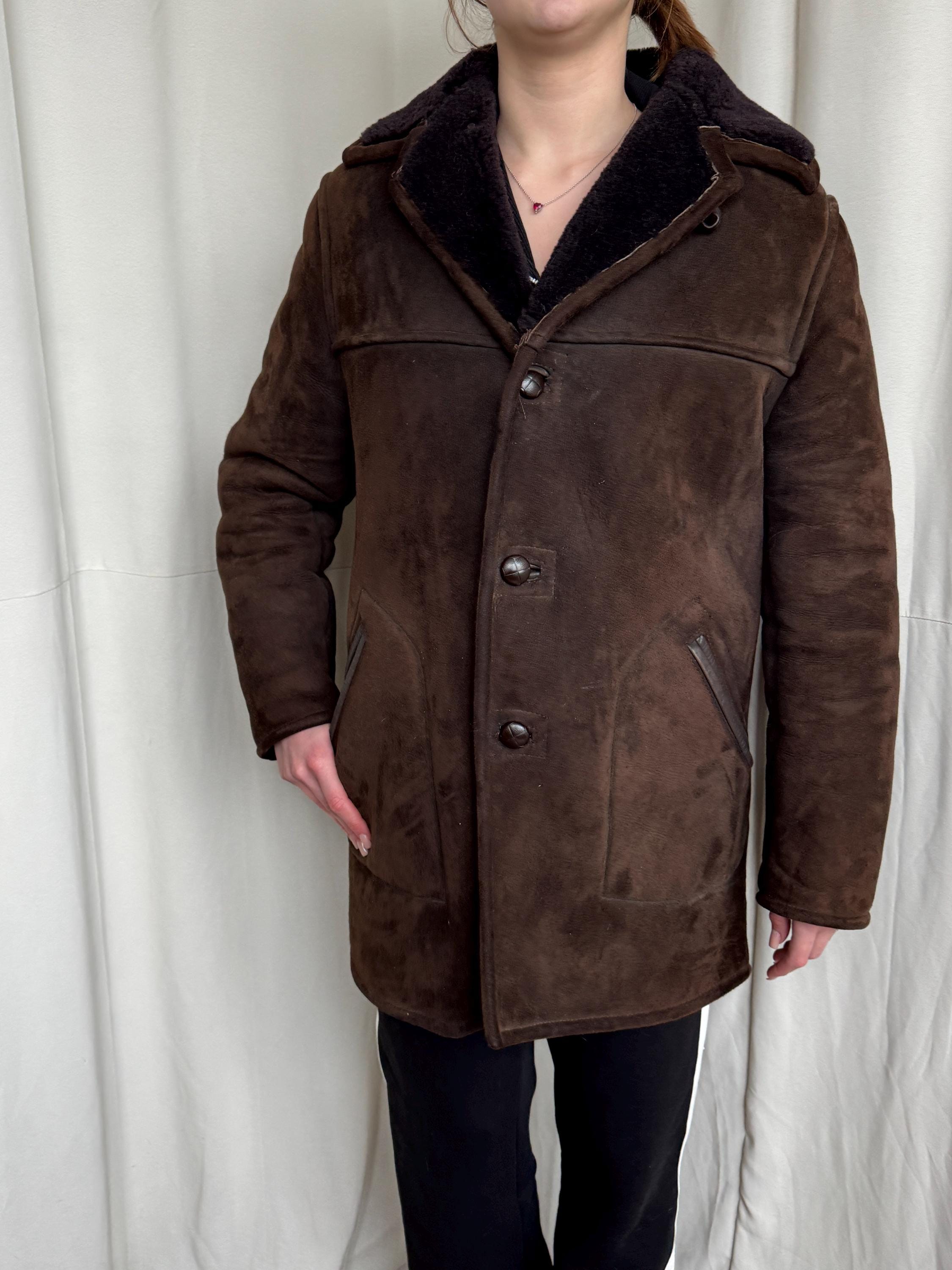 Albeck International Brown Shearling Coat | Vintage Made in