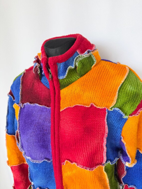 Batik Patchwork Wool Jacket | Multi-Color Bright … - image 6