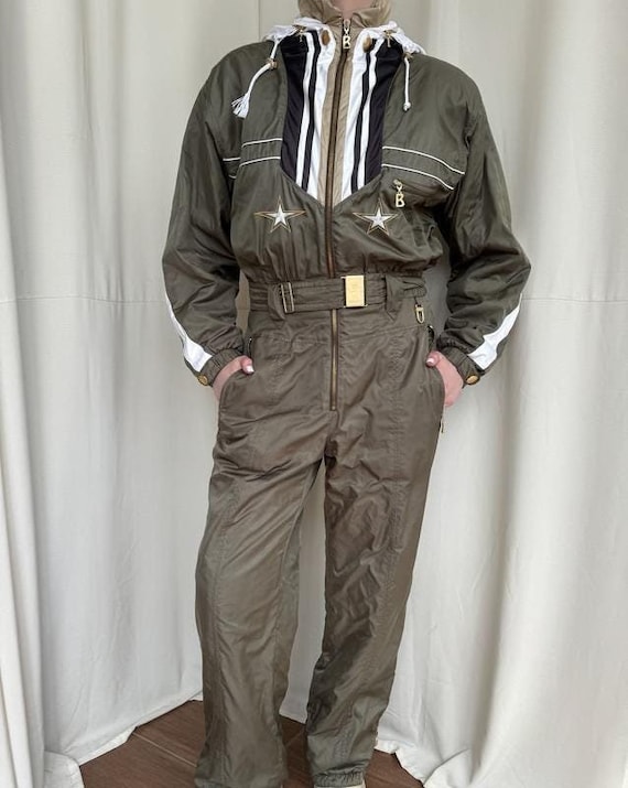 ワンピース Bogner Bogner Vintage One Piece Ski Suit Jumpsuit Khaki Y2K Women's Stars