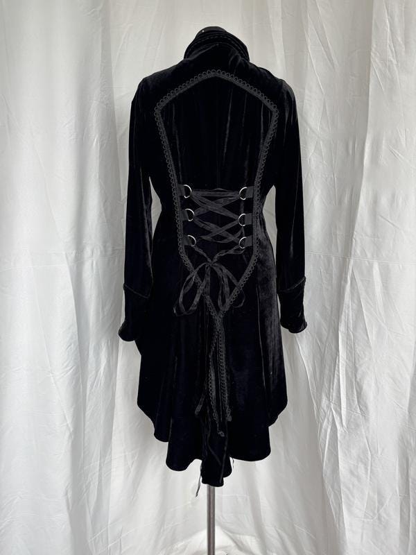 Phaze England Vintage Gothic Victorian Jacket | Black Velvet