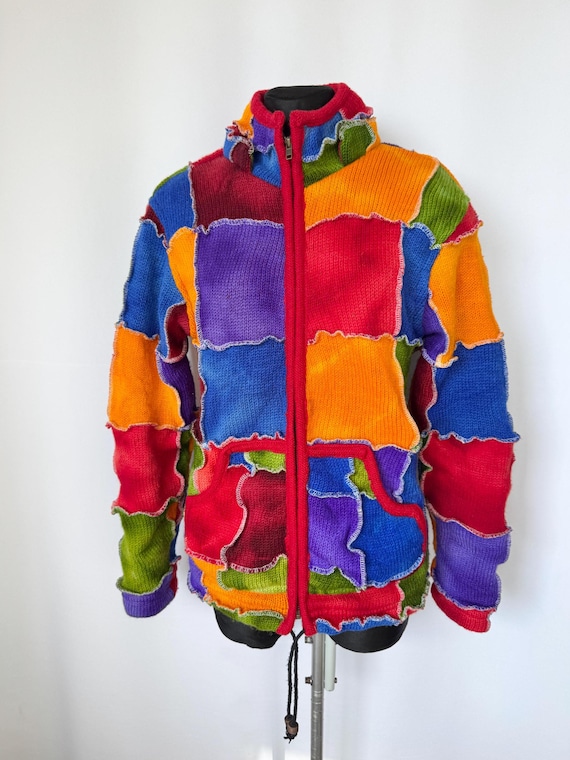 Batik Patchwork Wool Jacket | Multi-Color Bright … - image 1