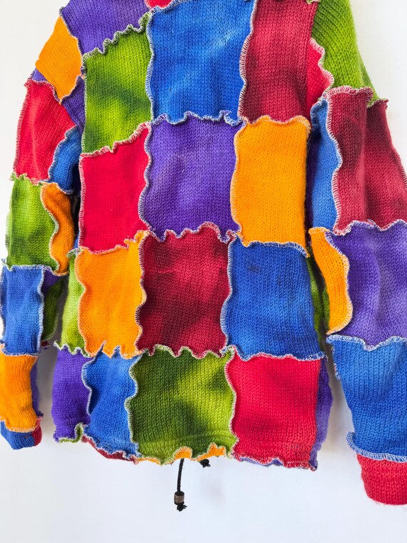 Batik Patchwork Wool Jacket | Multi-Color Bright … - image 10